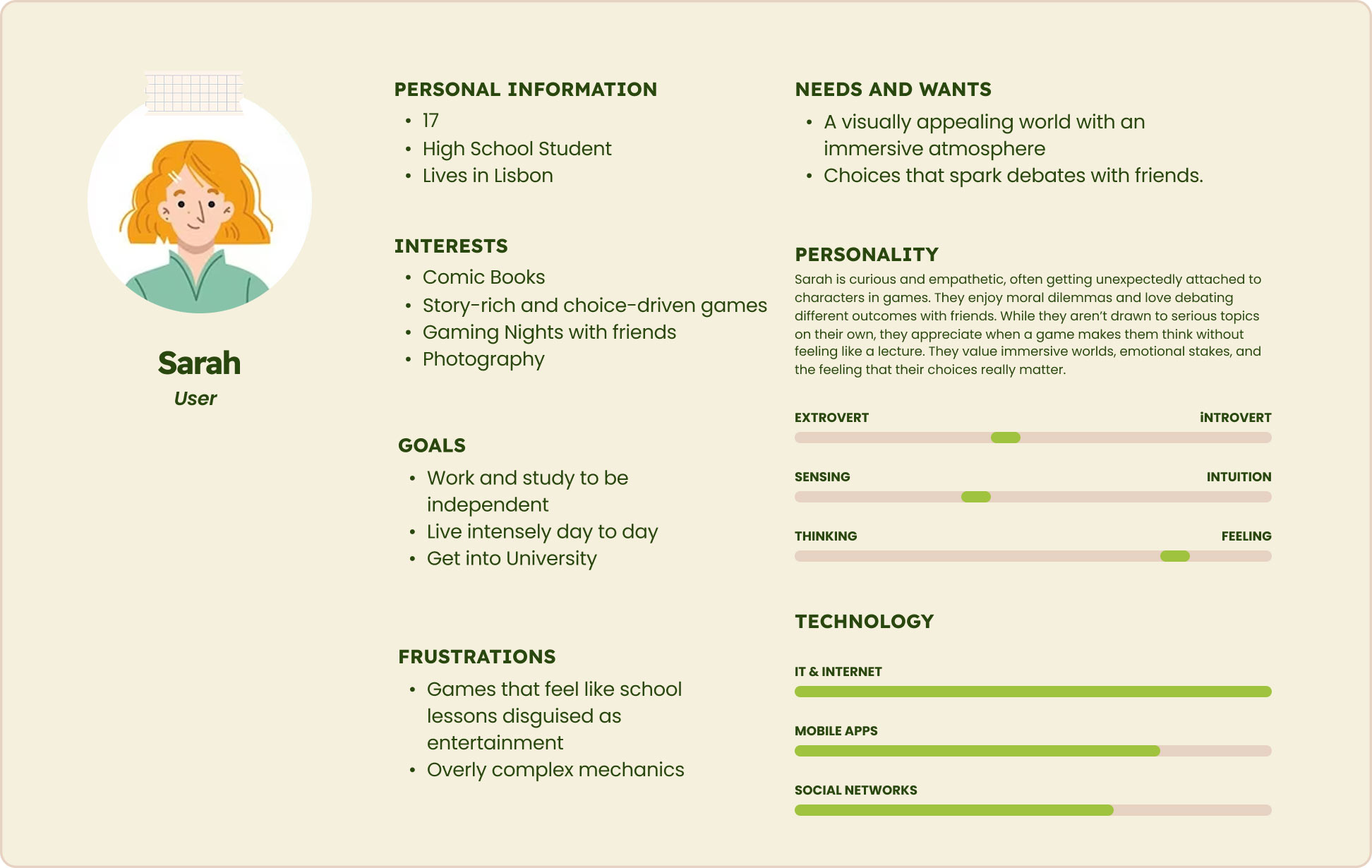 Proto-Persona - Sarah